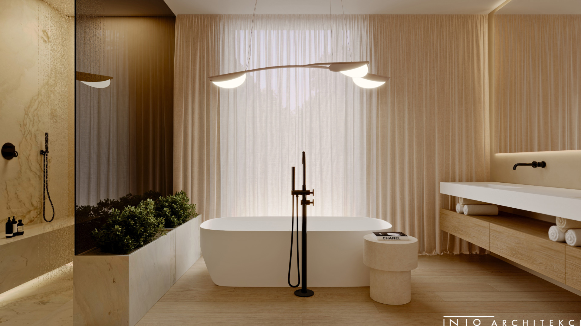 Apartament w Gdańsku w stylu japandi – projekt wnętrza nad morzem